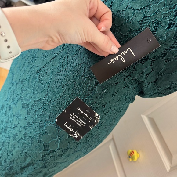 Lulu's Green Lace Maxi Dress - Picture 4 of 14